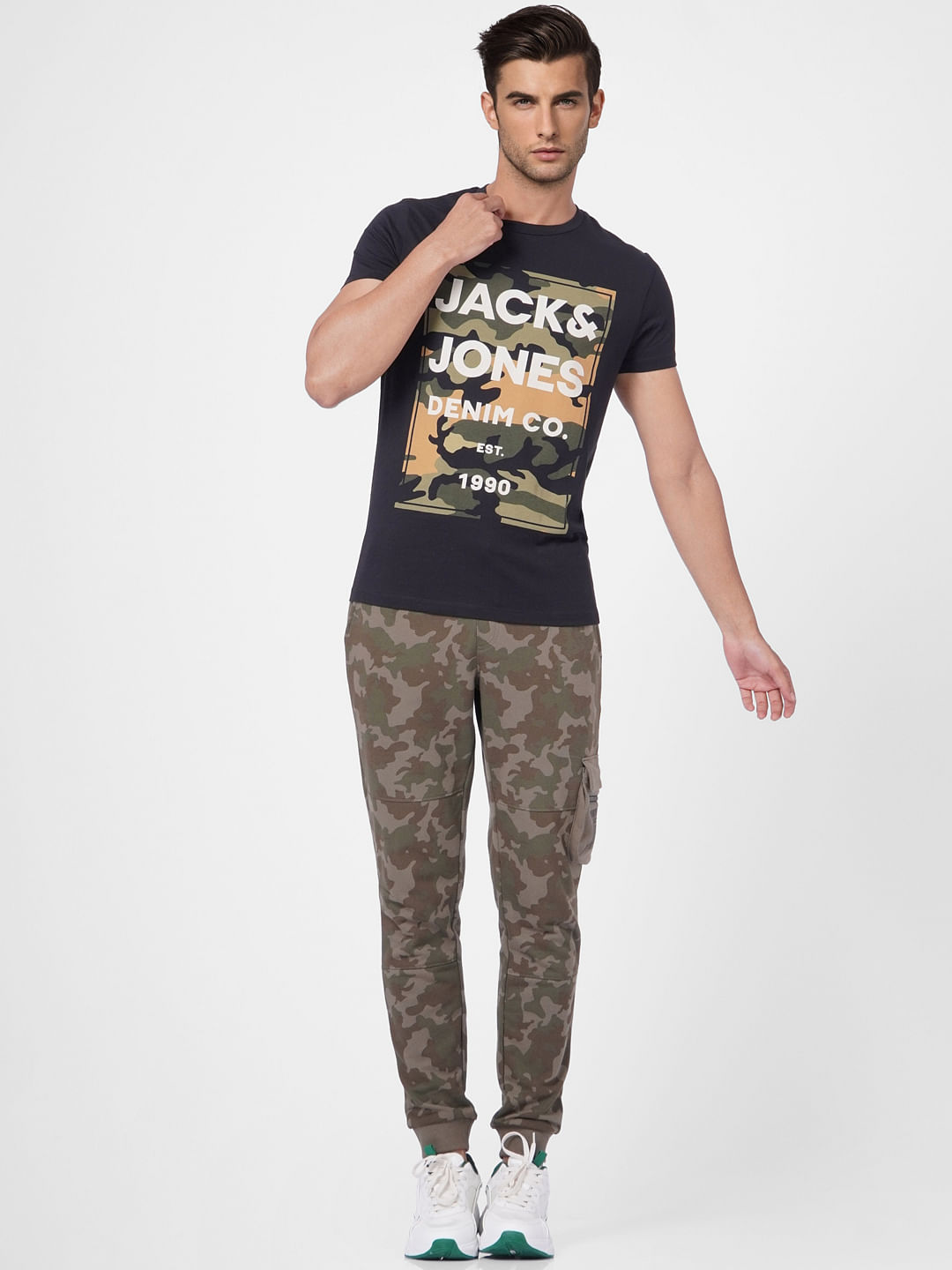 Black Camo Crew Neck T-shirt