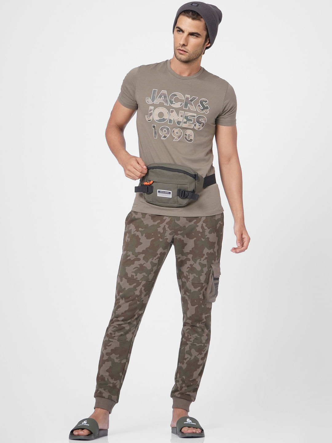 Dusty Olive Camo Crew Neck T-shirt - S