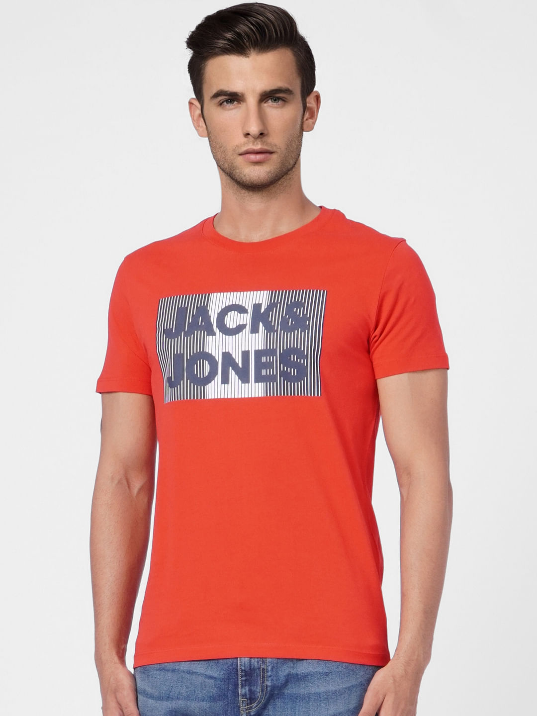 Red Graphic Logo Print T-shirt