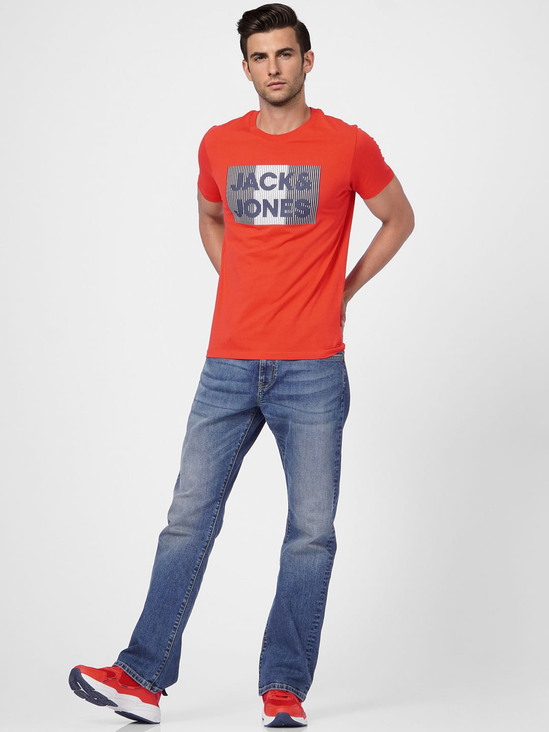 Red Graphic Logo Print T-shirt