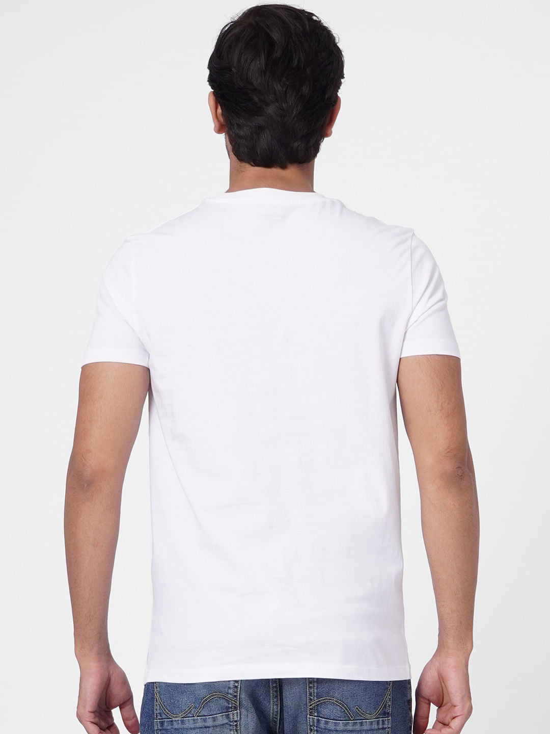 White Graphic Logo Print T-shirt