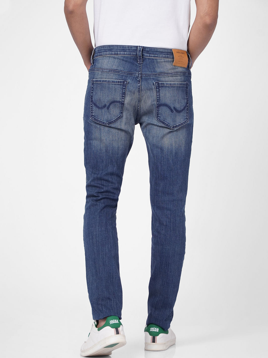 Blue Low Rise Washed Ben Skinny Jeans