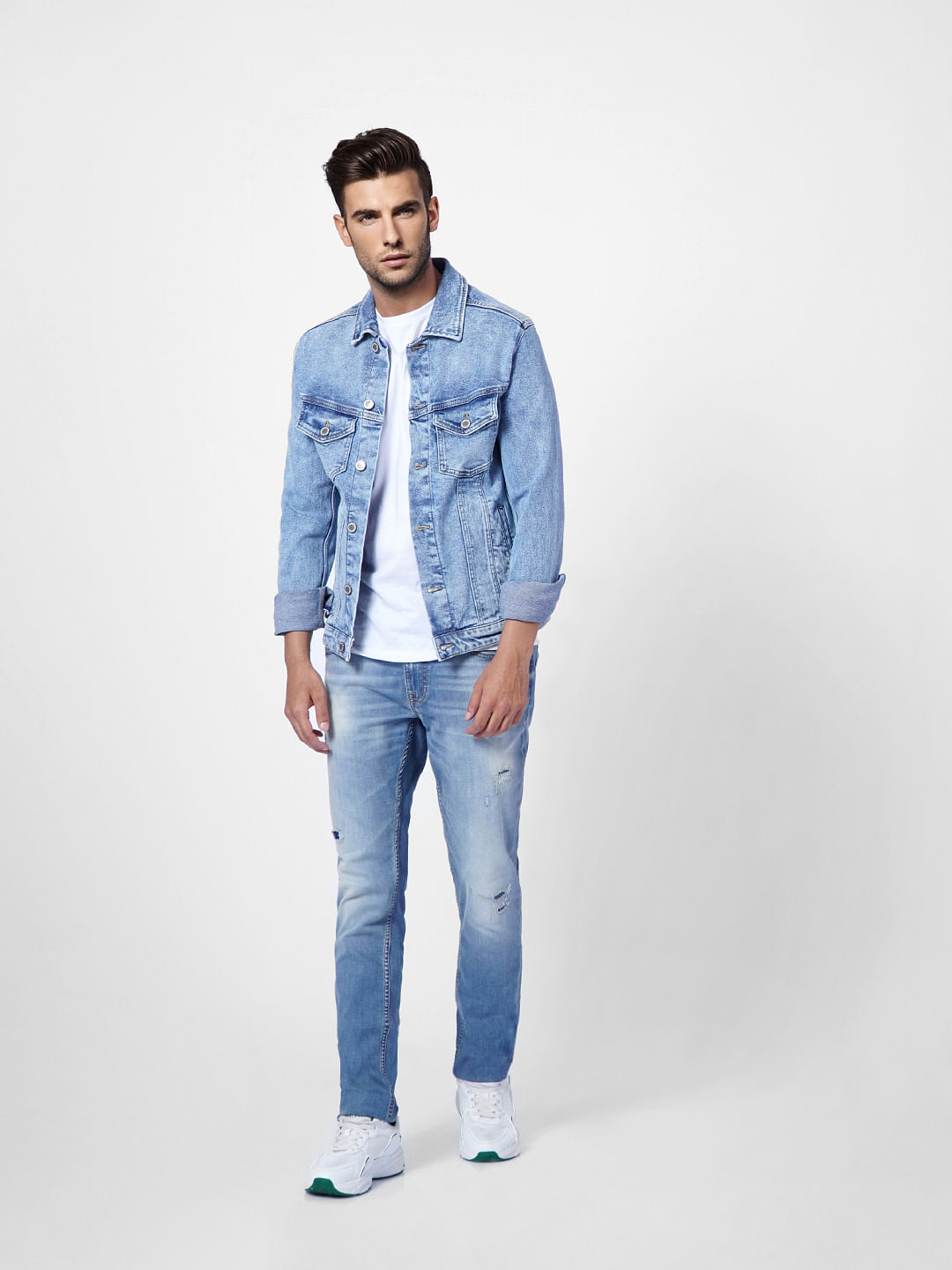 Light Blue Low Rise Distressed Ben Skinny Jeans - 28/30