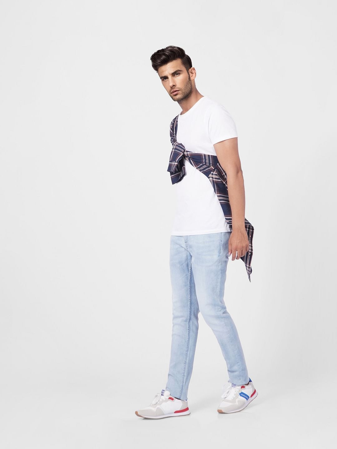 Blue Low Rise Washed Liam Skinny Jeans - 28/30