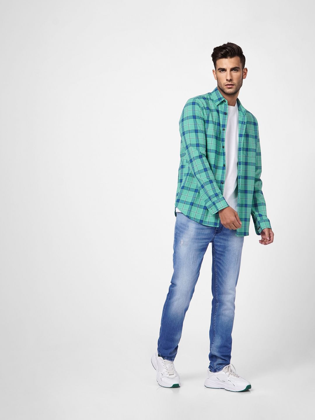 Blue Low Rise Washed Ben Skinny Jeans - 28/30