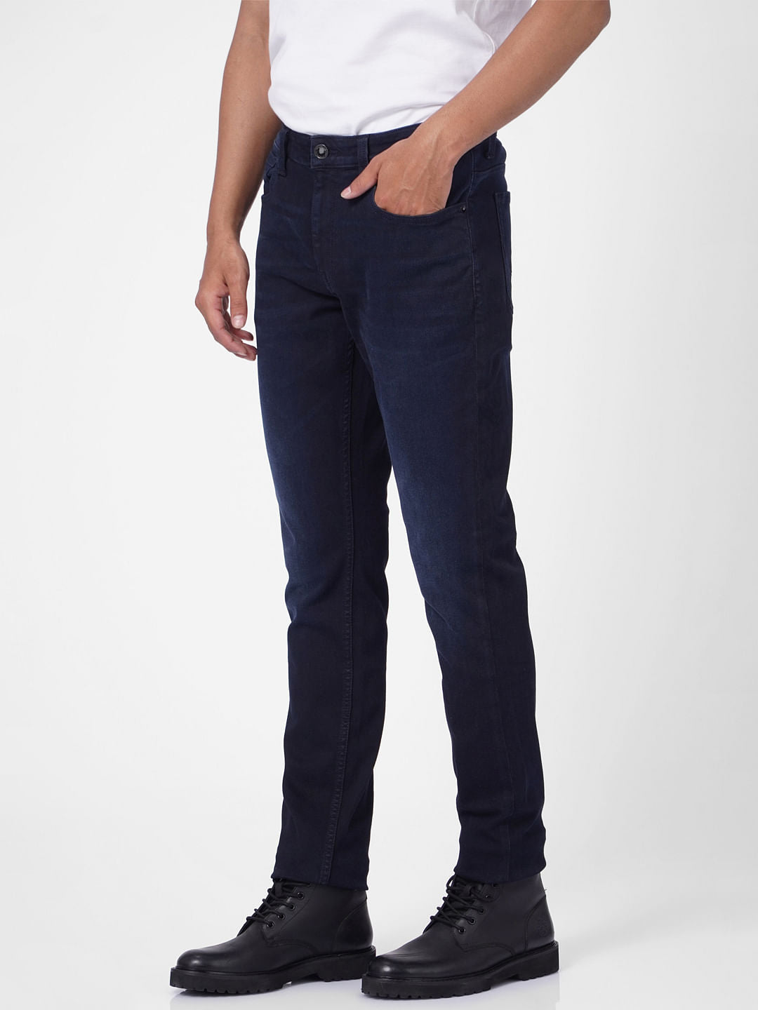 Dark Blue Low Rise Slim Fit Jeans