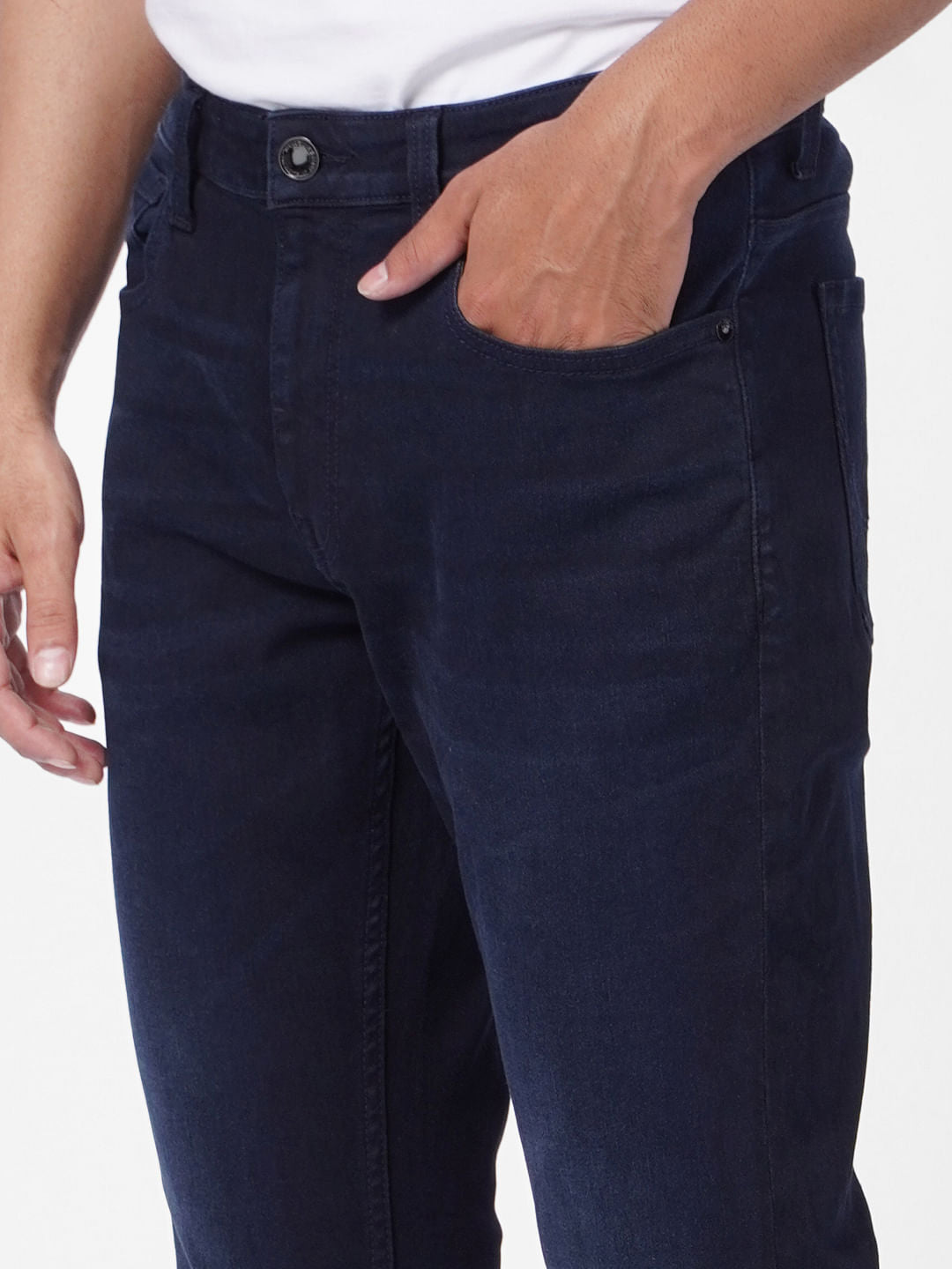 Dark Blue Low Rise Slim Fit Jeans