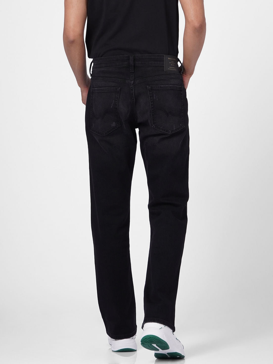 Black High Rise Distressed Ray Bootcut Jeans