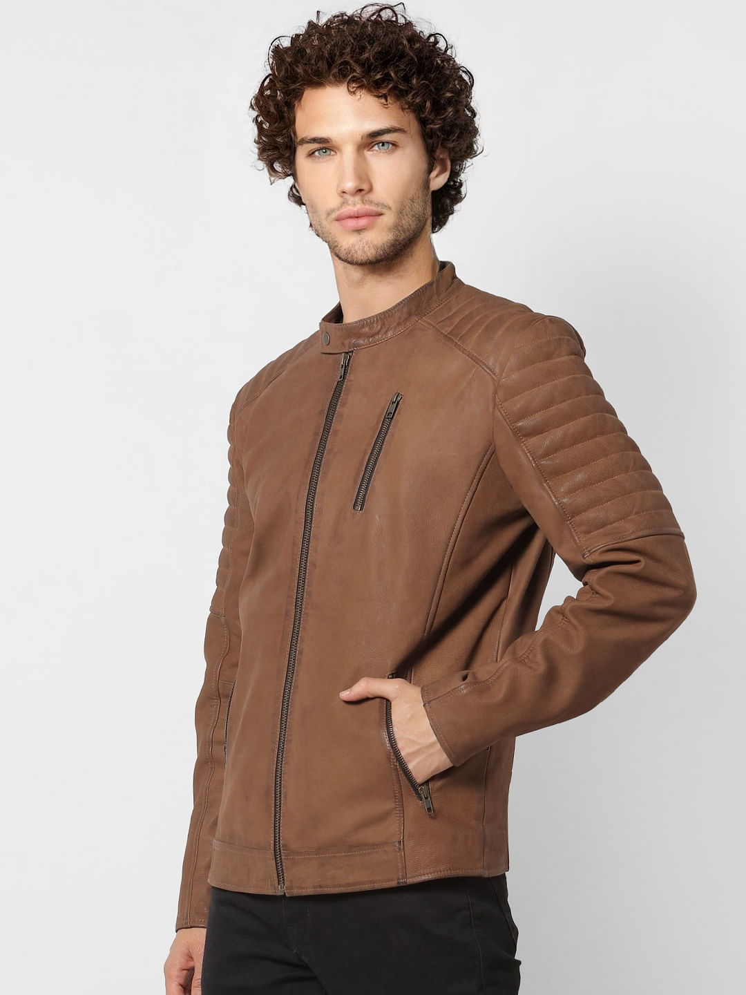 Brown    Limited-Edition    Pure Leather Jacket
