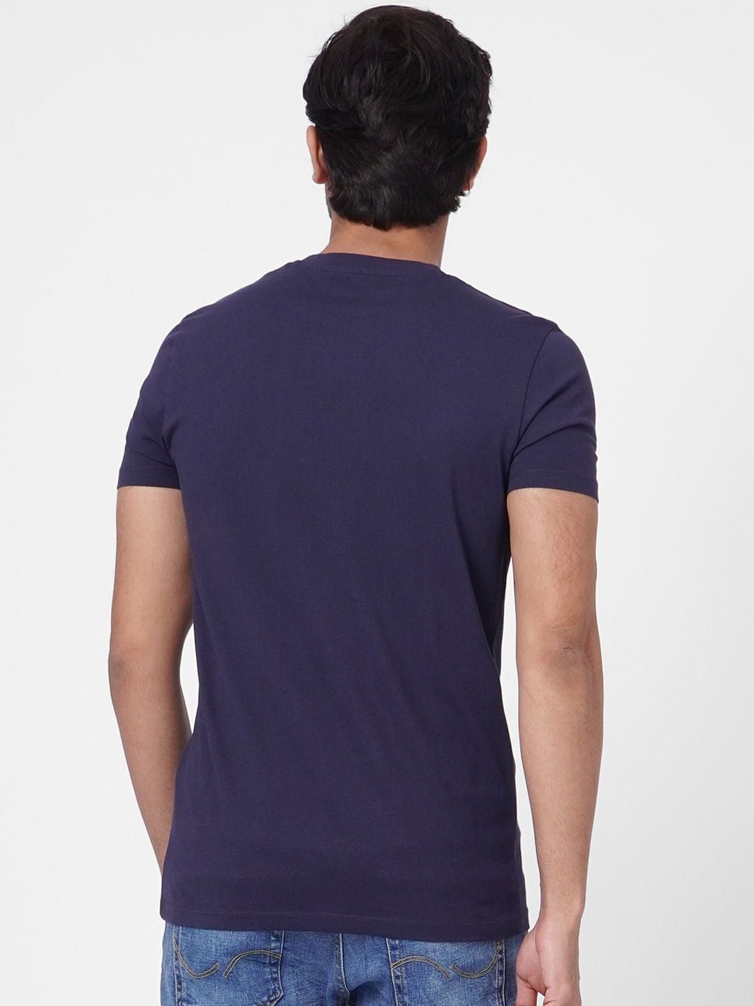 Blue Graphic Print Crew Neck T-shirt