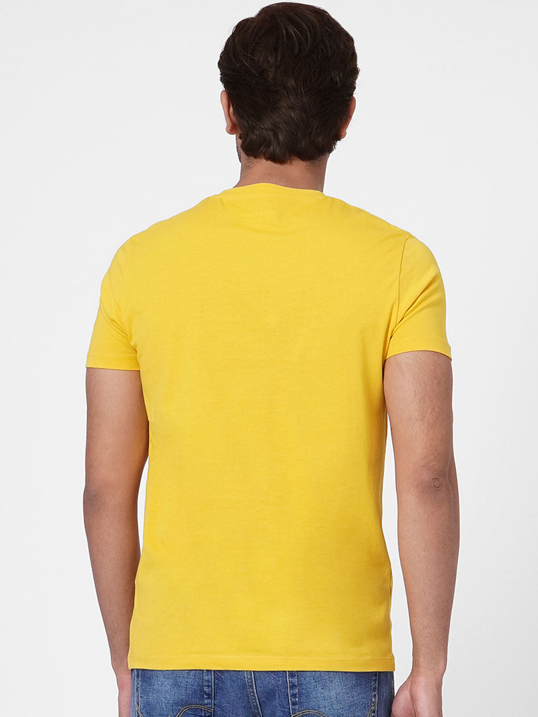 Yellow Graphic Print Crew Neck T-shirt