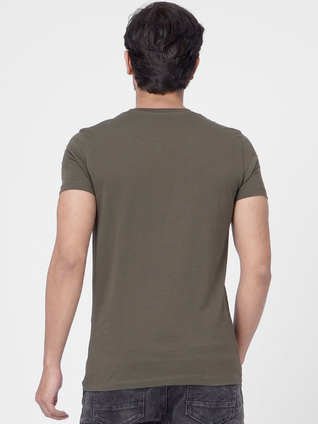 Green Logo Print Crew Neck T-shirt