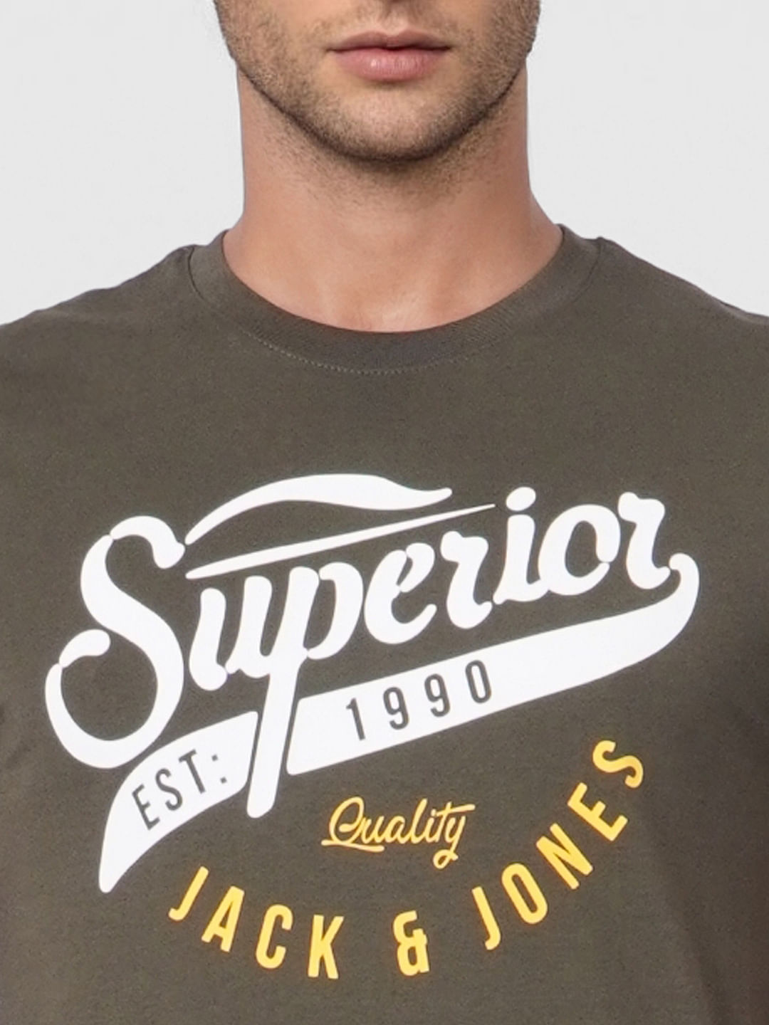 Green Logo Print Crew Neck T-shirt