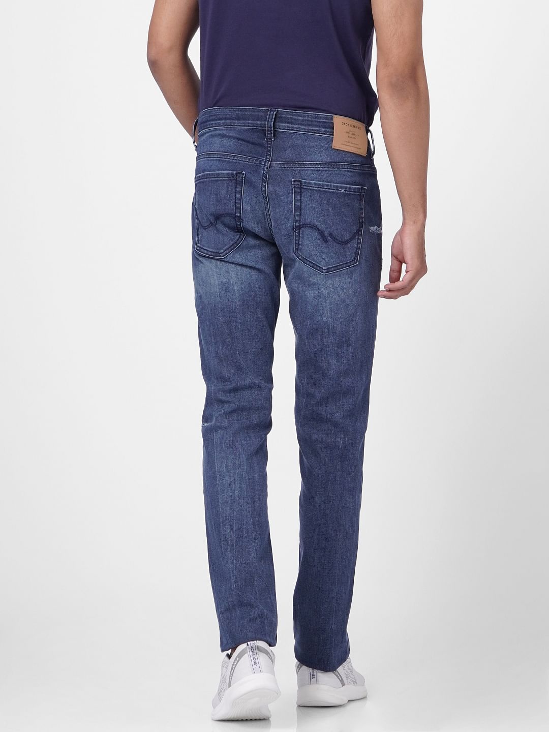 Blue Low Rise Washed Ben Skinny Fit Jeans