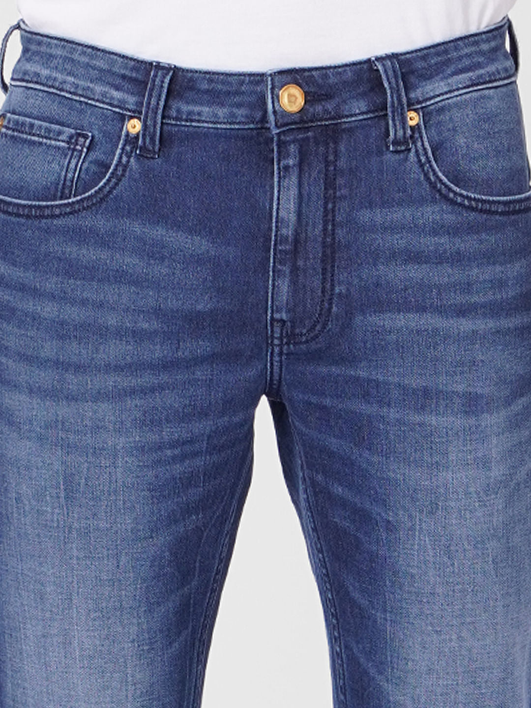 Dark Blue Low Rise Tim Slim Jeans
