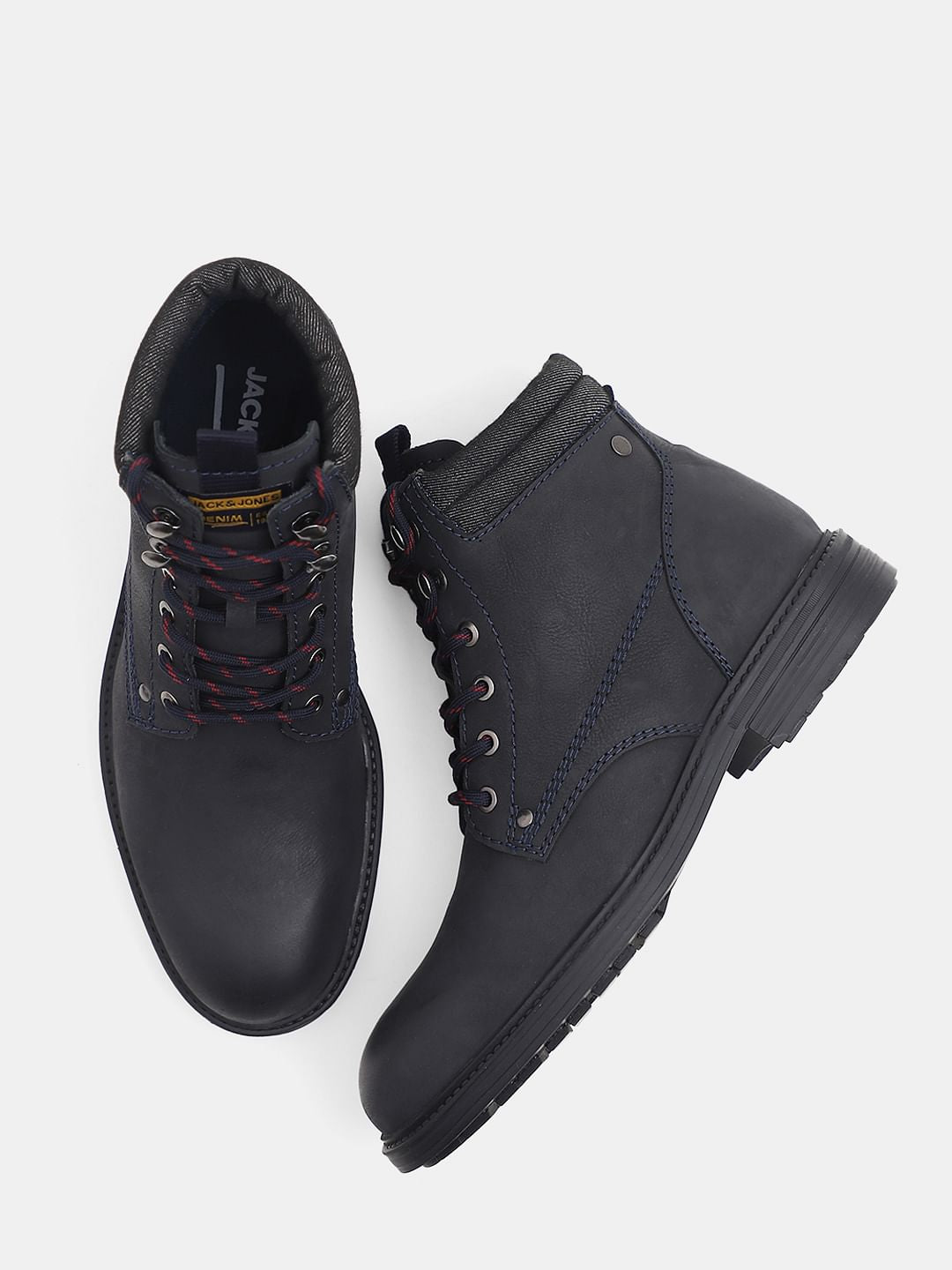 Navy Blue Premium Leather Boots