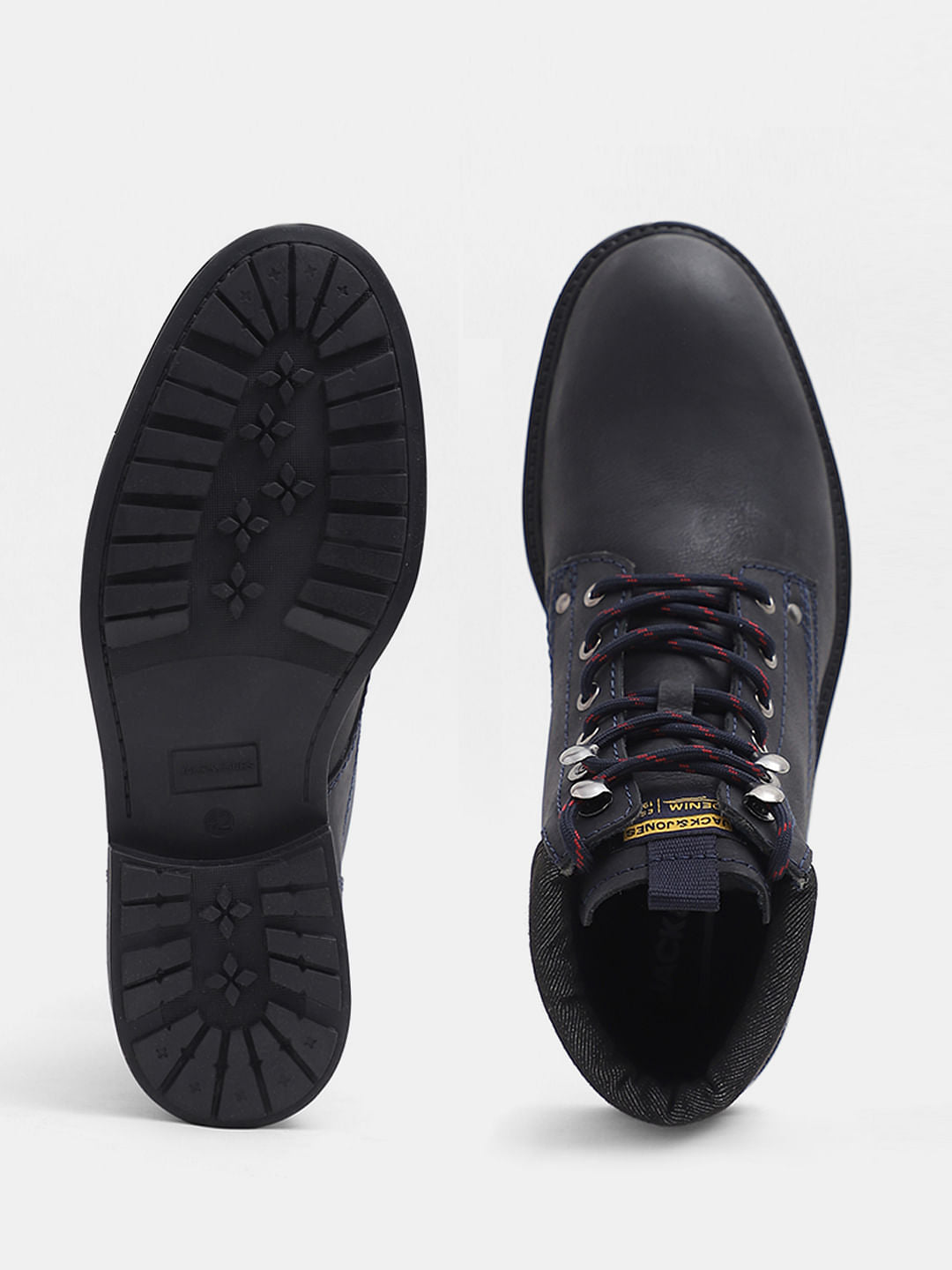 Navy Blue Premium Leather Boots