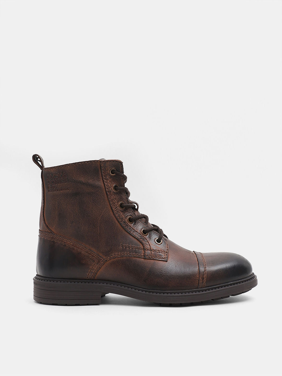 Brown Mid-Top Leather Boots - 40