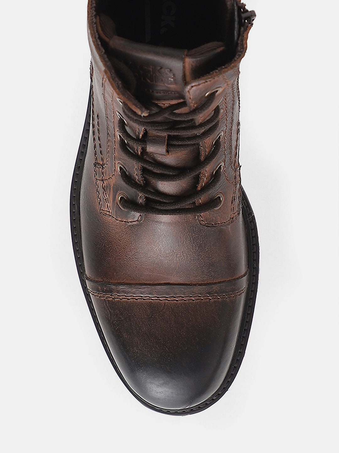 Brown Mid-Top Leather Boots