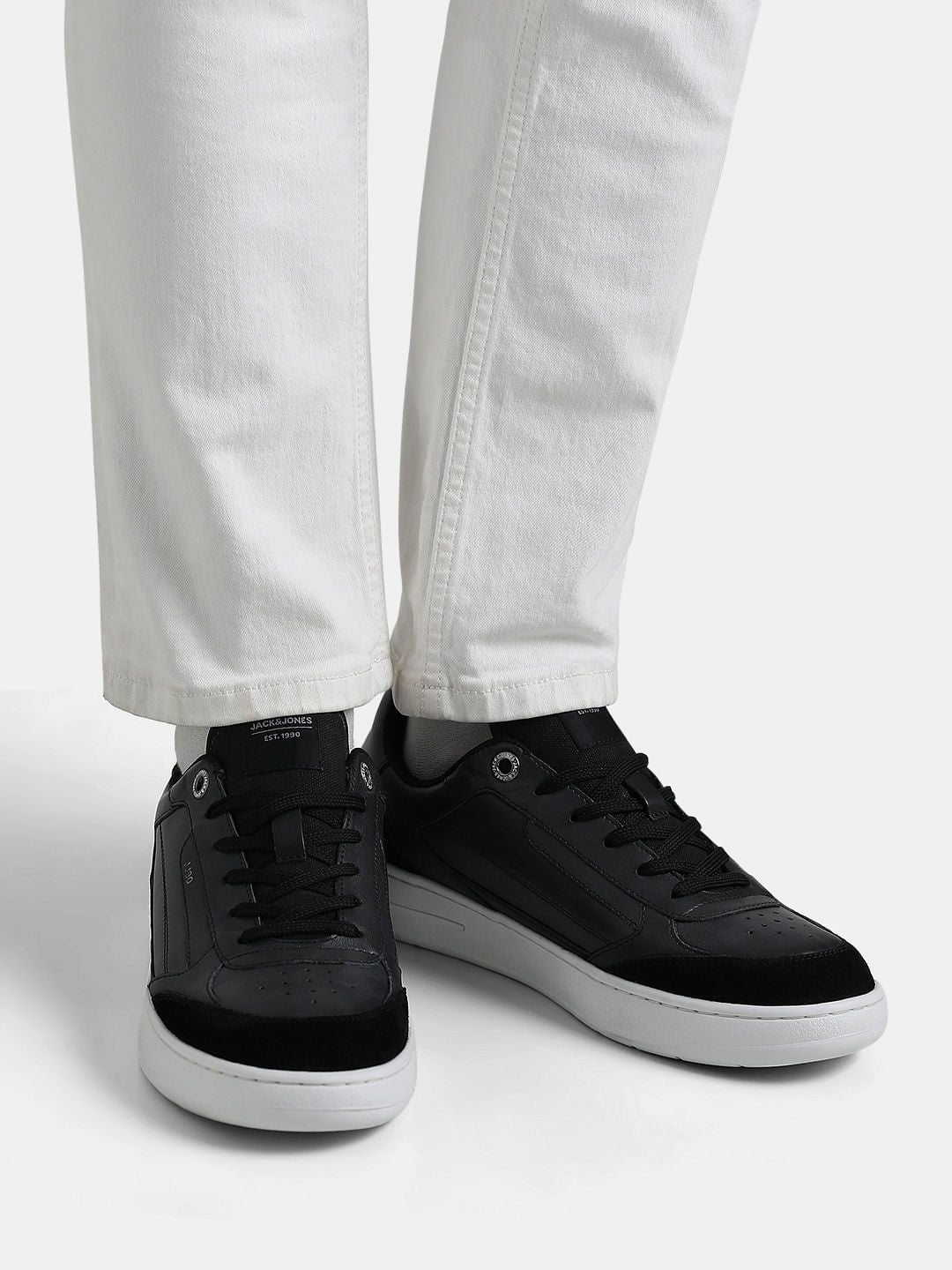 Black Leather Sneakers