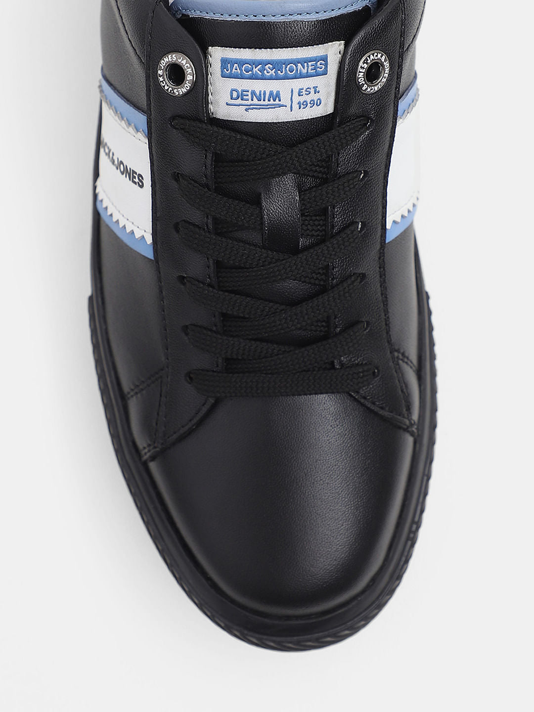 Black Leather Lace-Up Mules