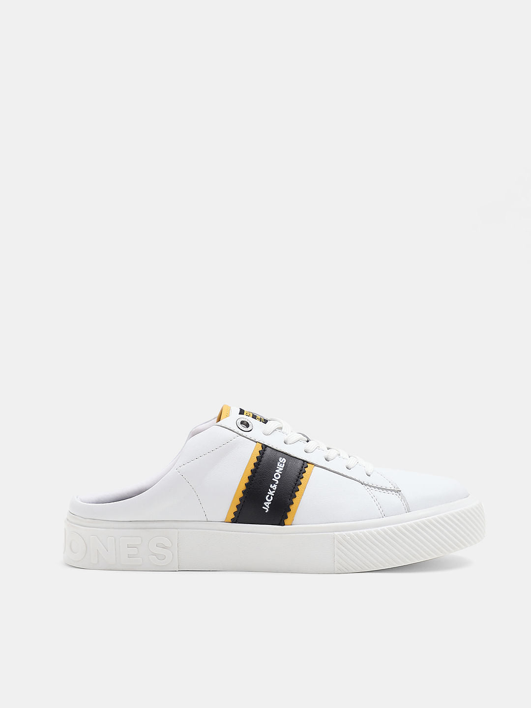 White Leather Lace-Up Mules - 40