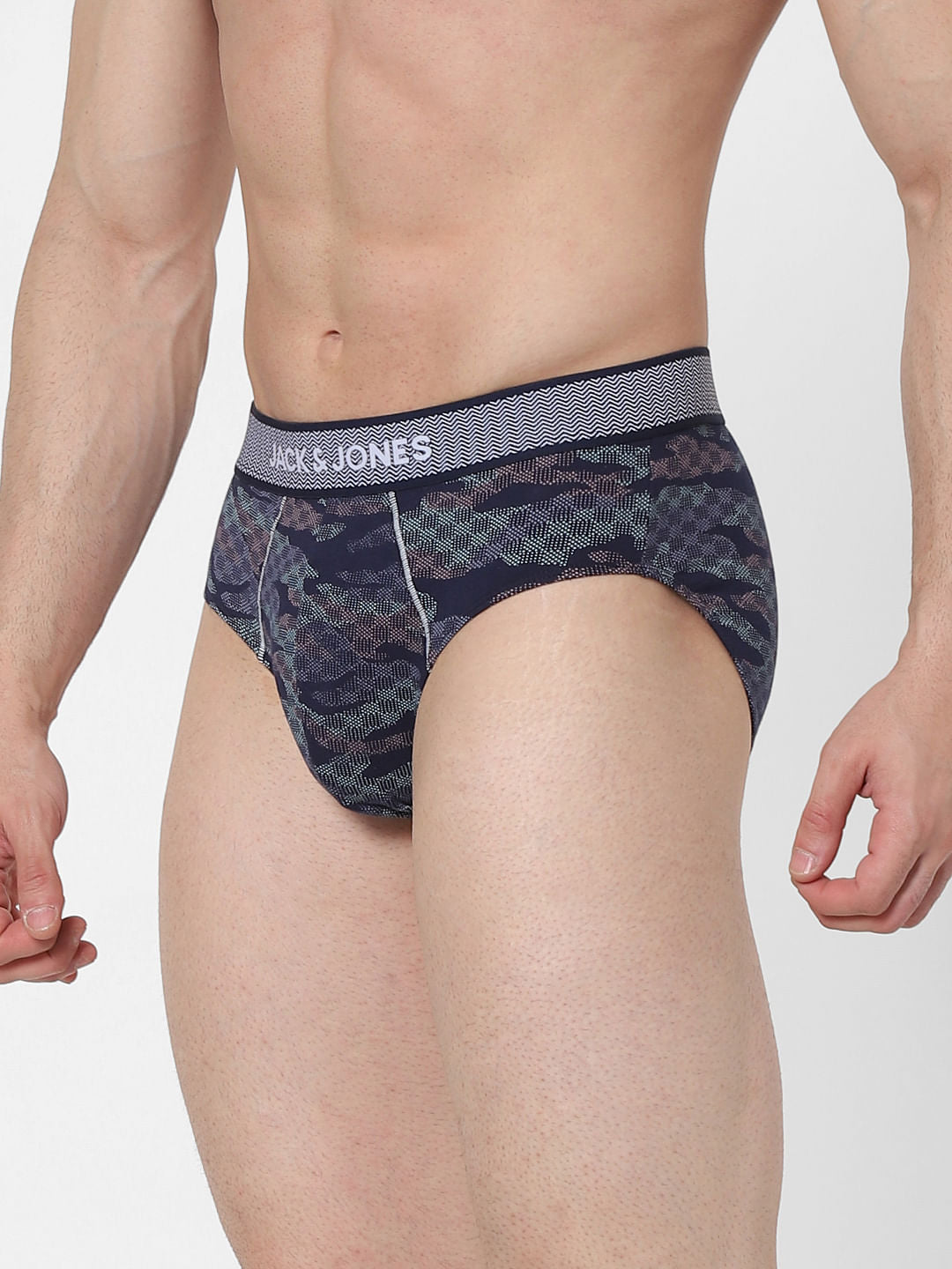 Blue Abstract Print Briefs