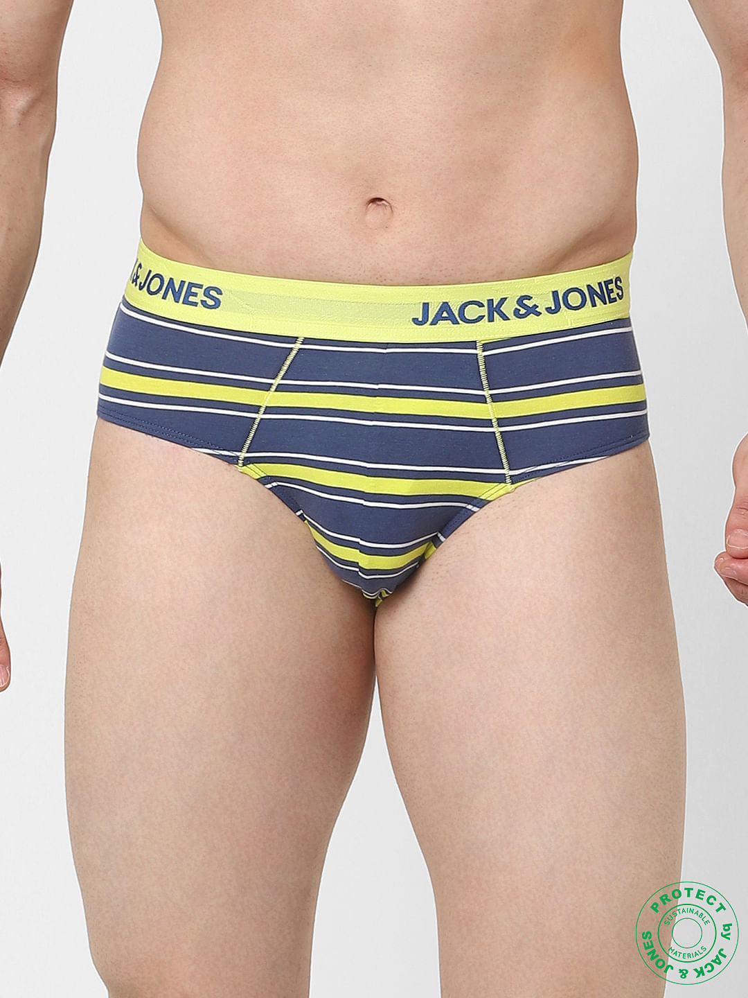 Blue Striped Briefs - S