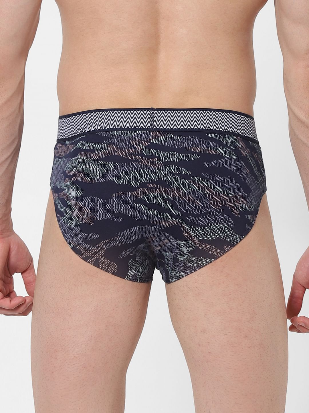 Blue Abstract Print Briefs