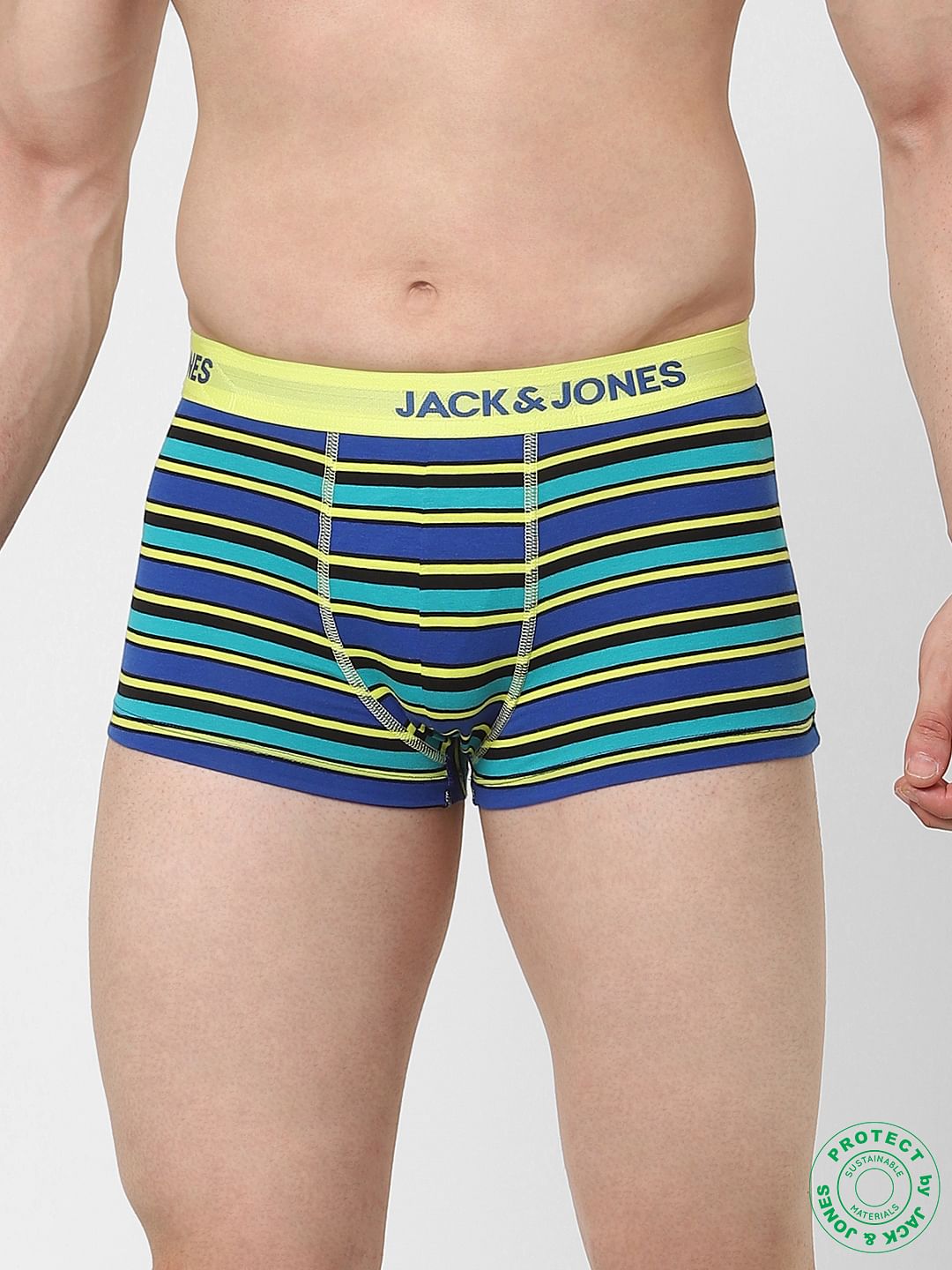 Blue Striped Brazilian Trunks - S