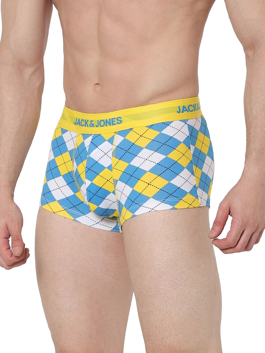 Blue & Yellow Printed Trunks