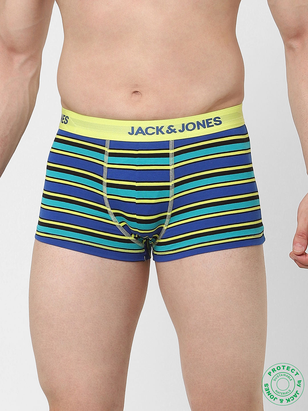 Blue Striped Brazilian Trunks - S