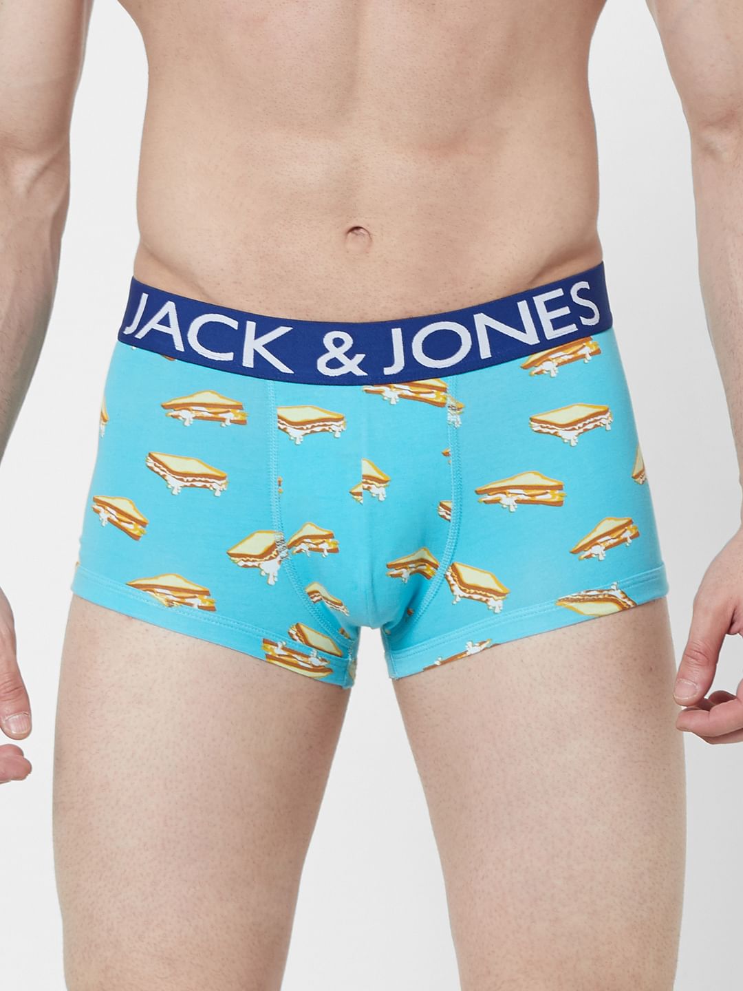 Blue Sandwich Print Trunks - S