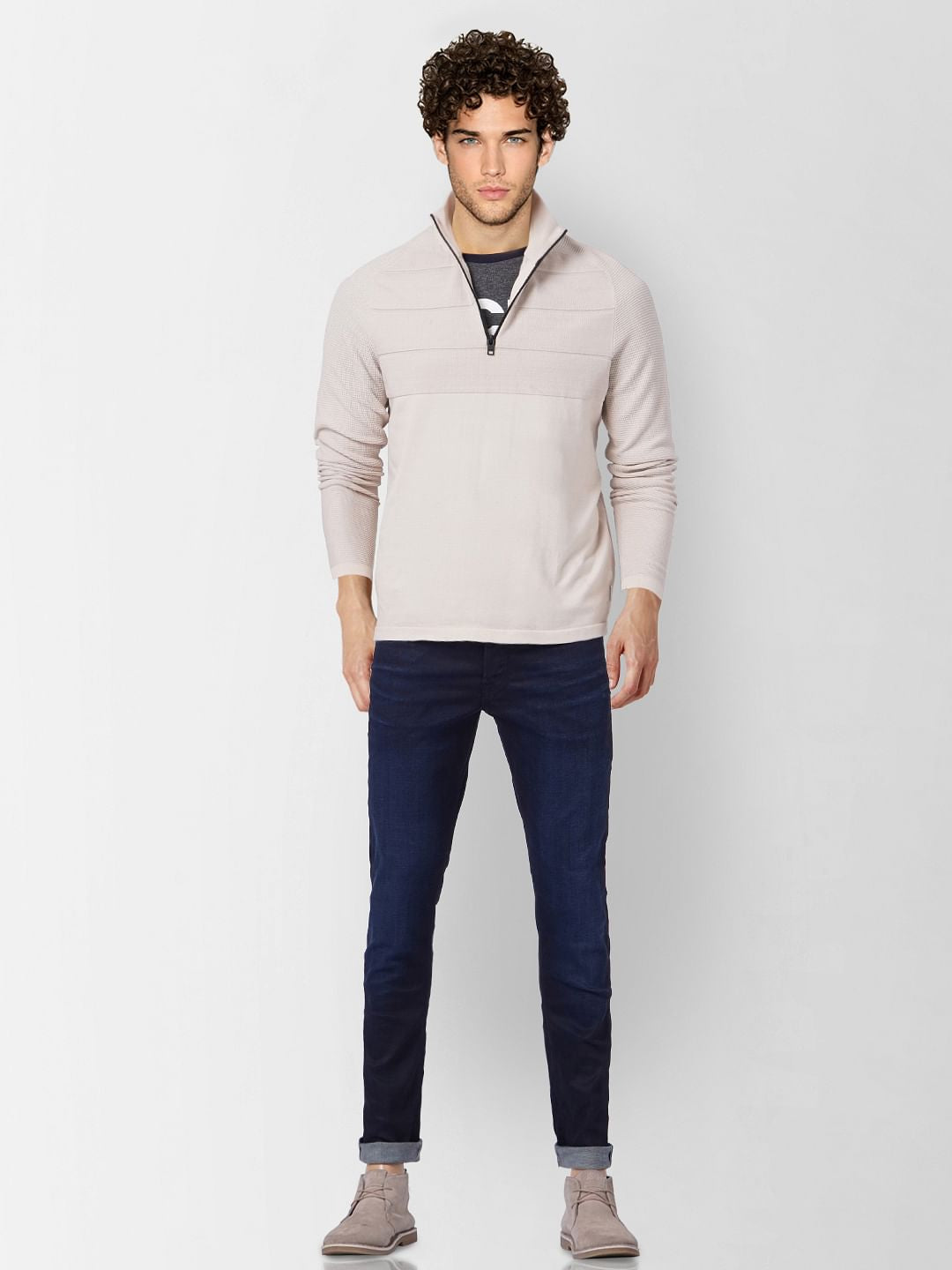 Blue Mid Rise Glenn Slim Fit Jeans