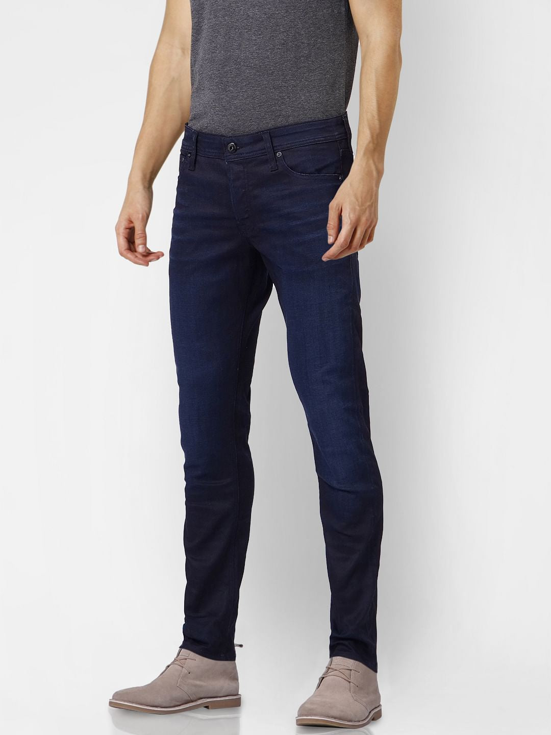 Blue Mid Rise Glenn Slim Fit Jeans