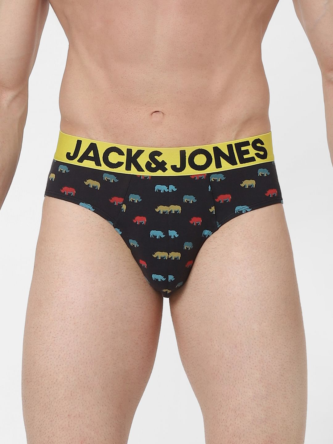 Black Animal Print Briefs
