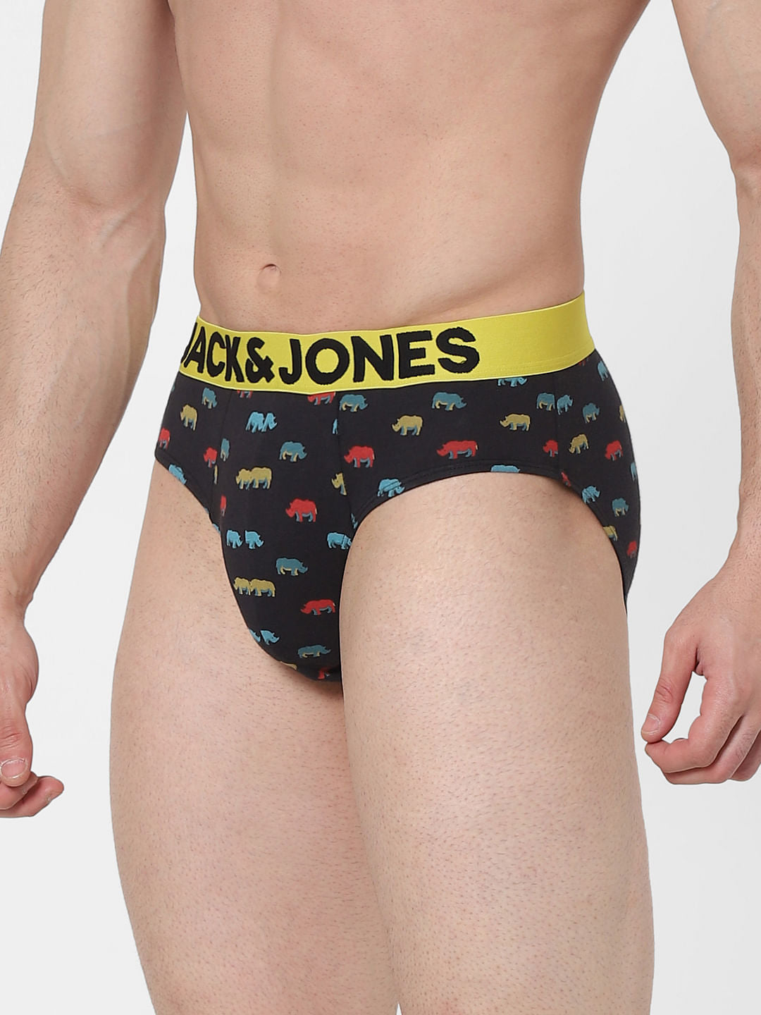 Black Animal Print Briefs