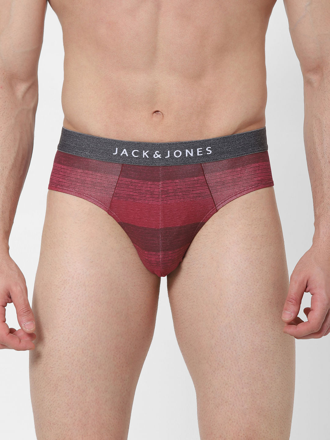 Red Striped Briefs - S