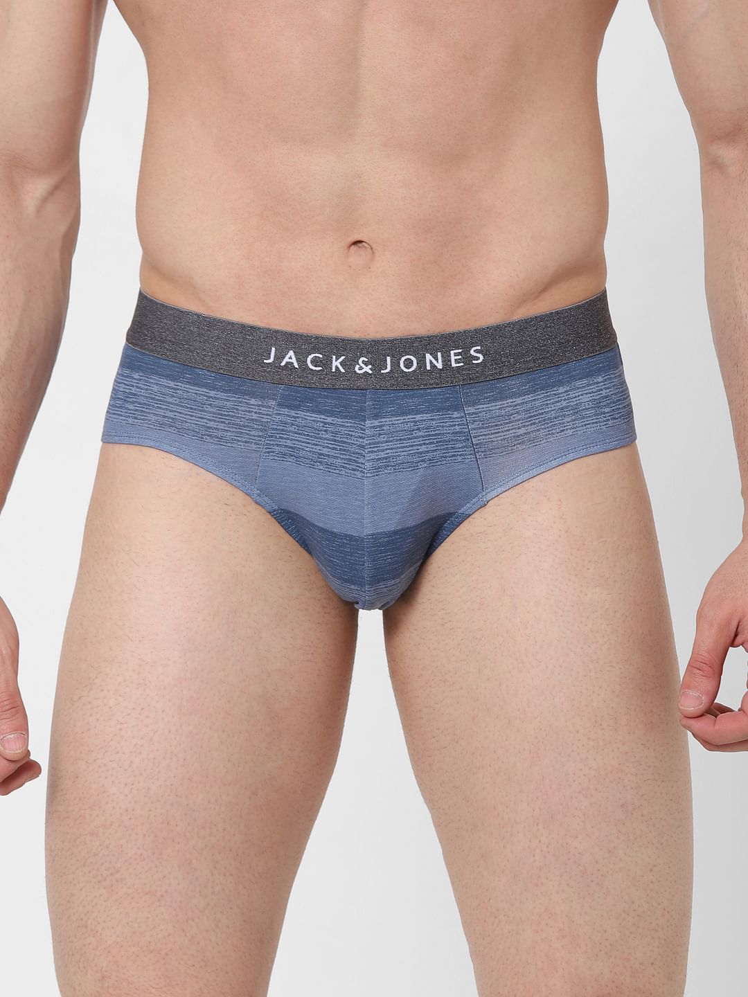 Blue Striped Briefs - S