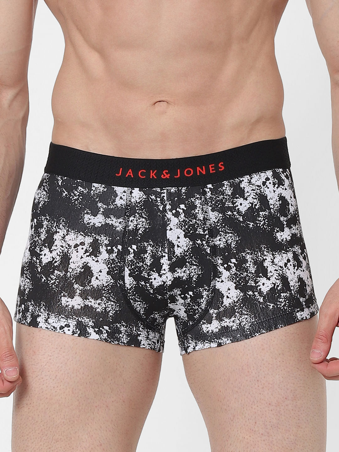 Black & White Abstract Print Brazilian Trunks - S