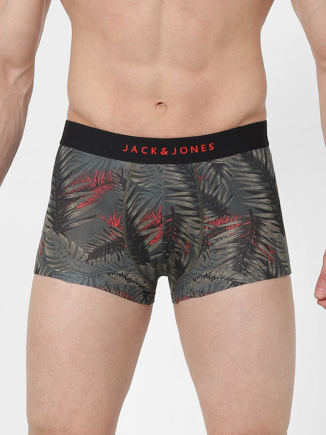 Green Tropical Print Brazilian Trunks - S