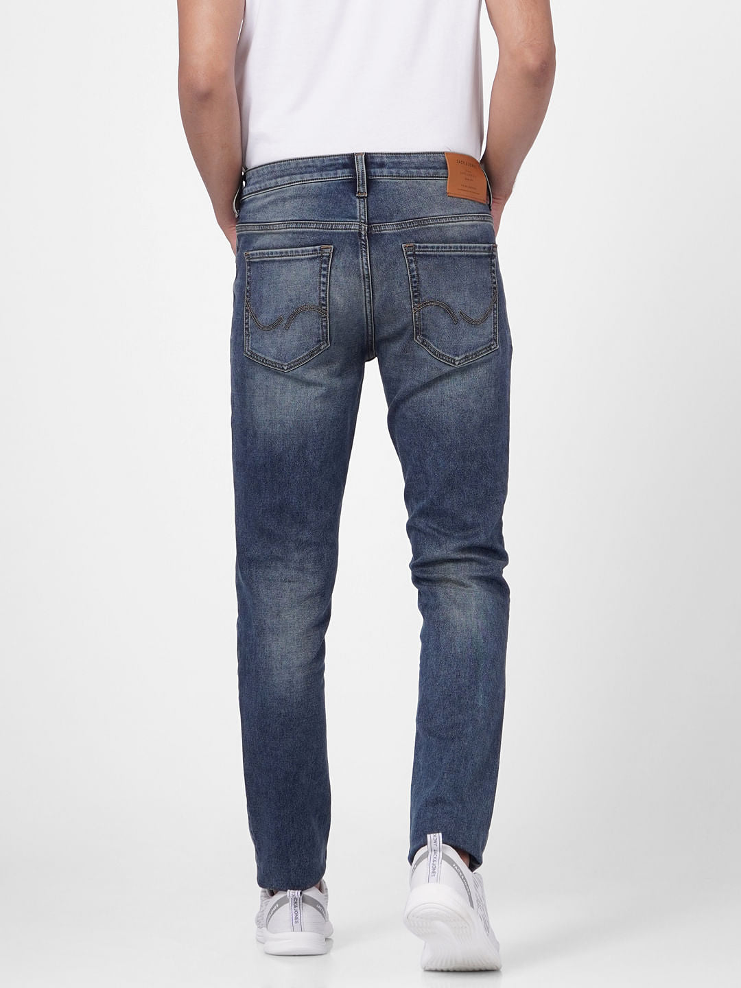 Dark Blue Low Rise Washed Ben Skinny Fit Jeans