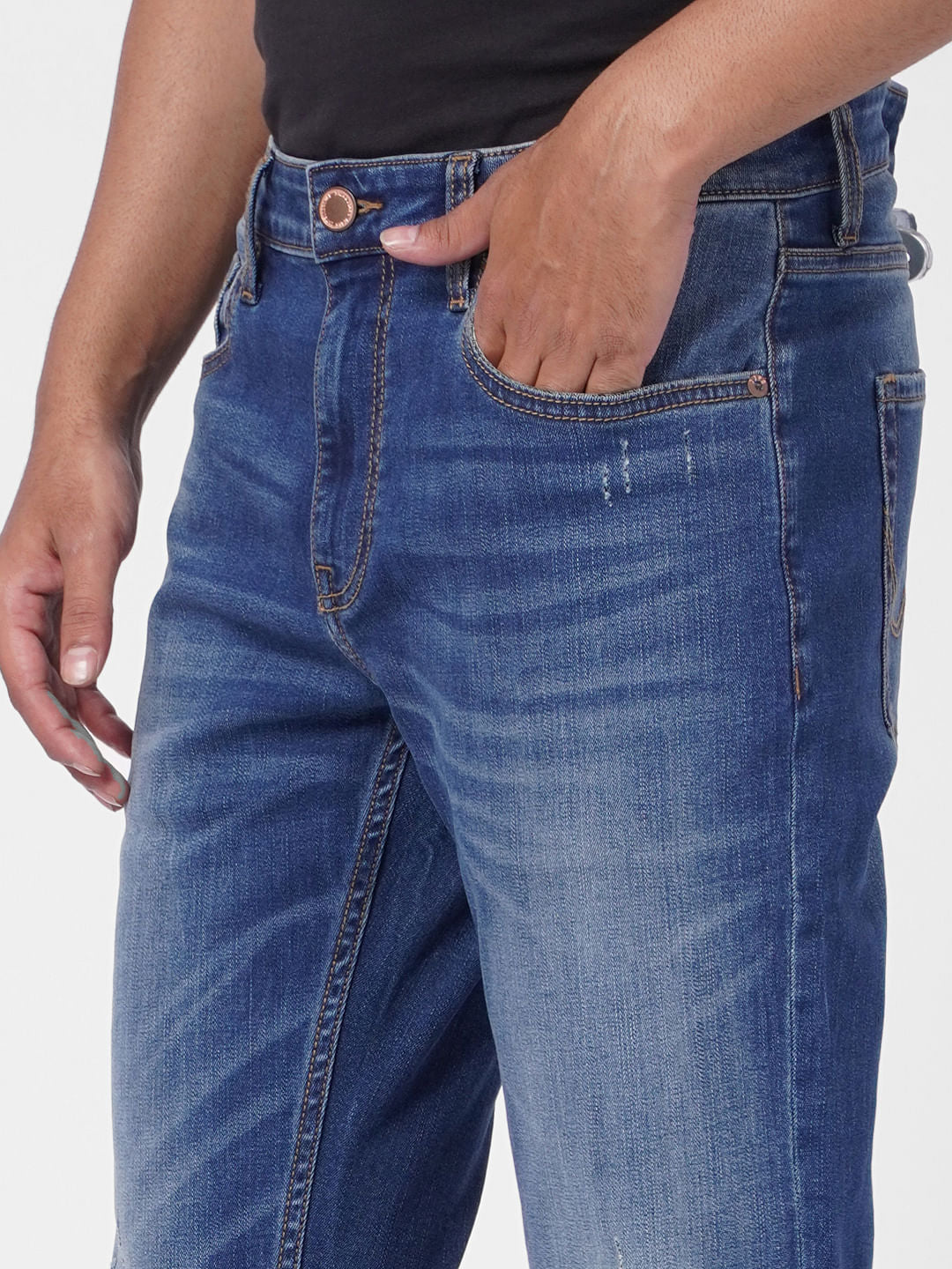 Dark Blue Low Rise Tim Anti Fit Jeans