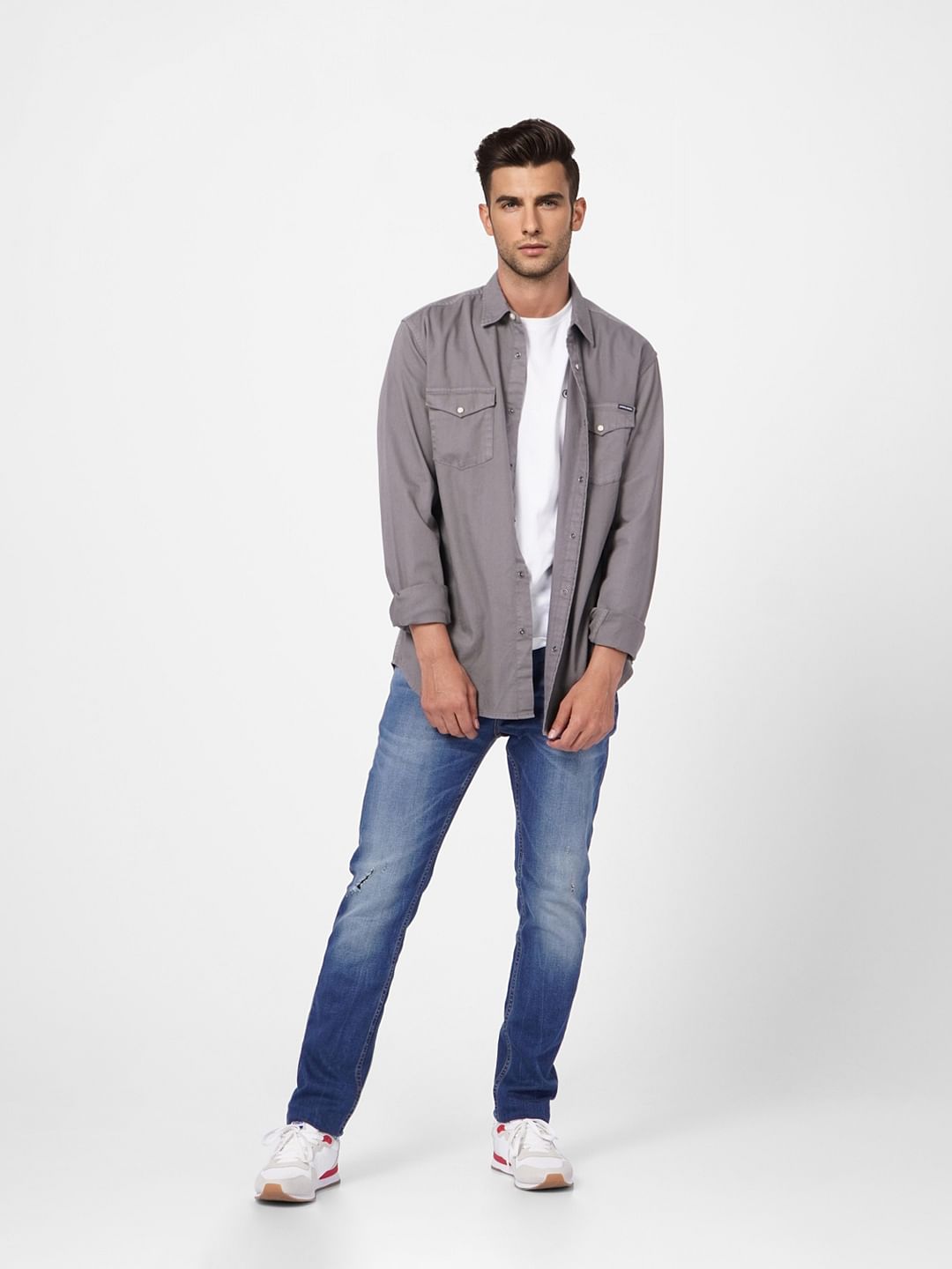 Light Blue Low Rise Distressed Ben Skinny Jeans