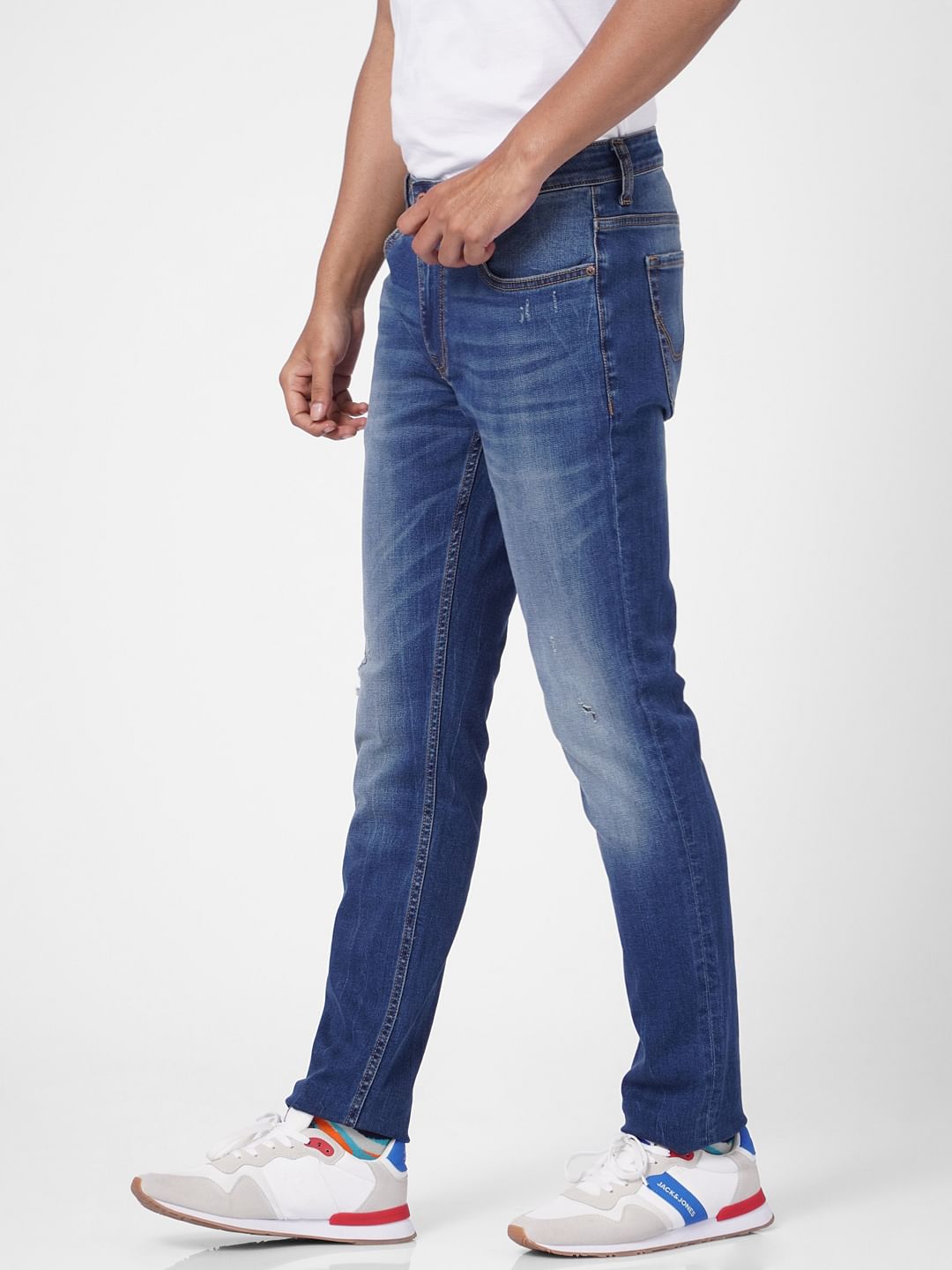 Light Blue Low Rise Distressed Ben Skinny Jeans