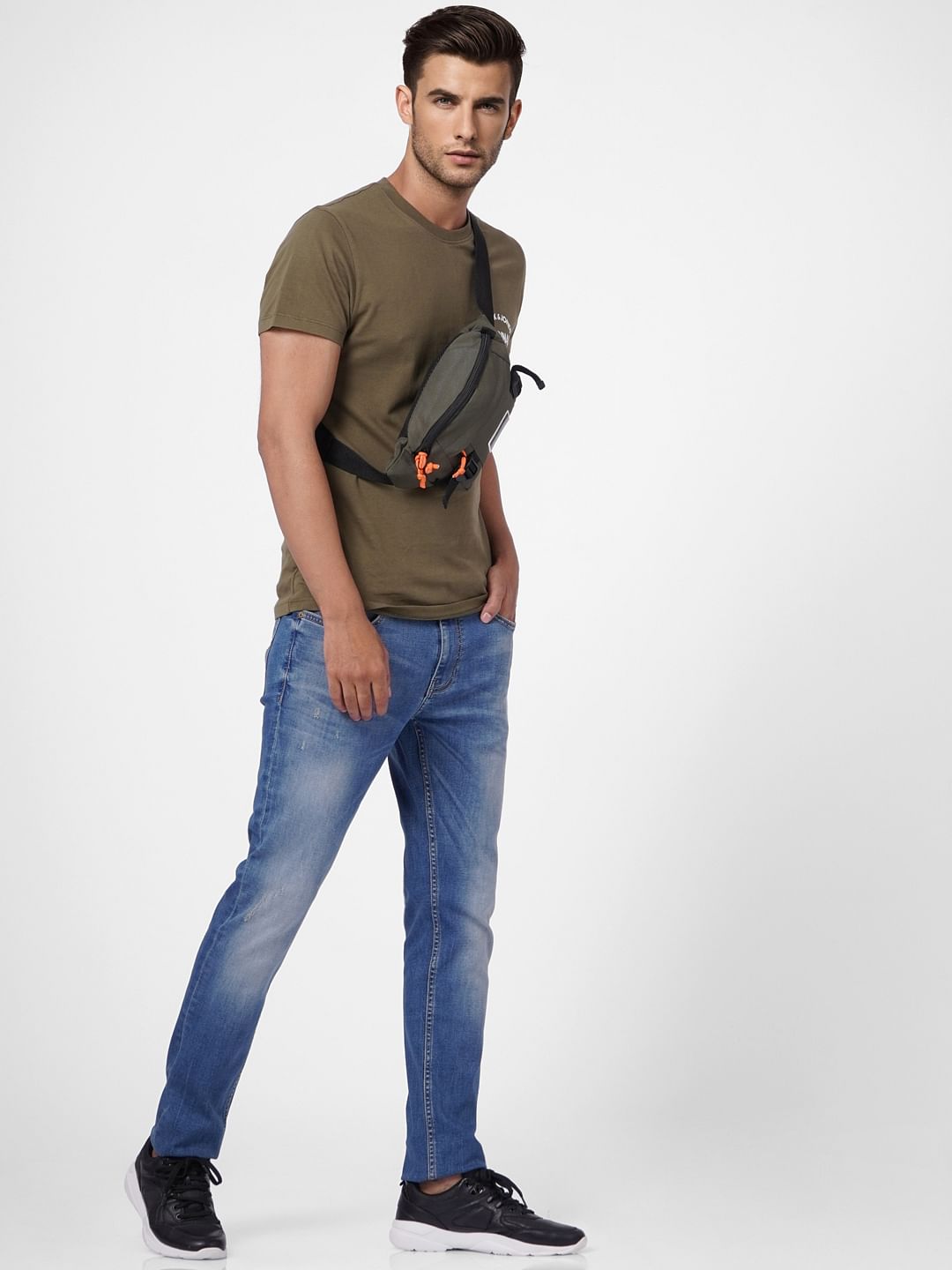 Blue Low Rise Washed Ben Skinny Fit Jeans - 28/30
