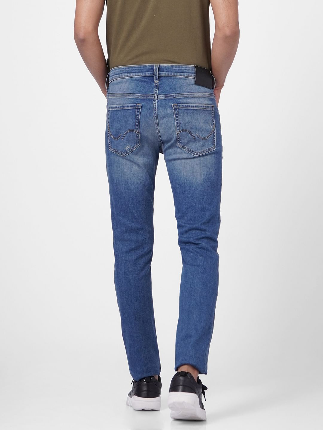 Blue Low Rise Washed Ben Skinny Fit Jeans