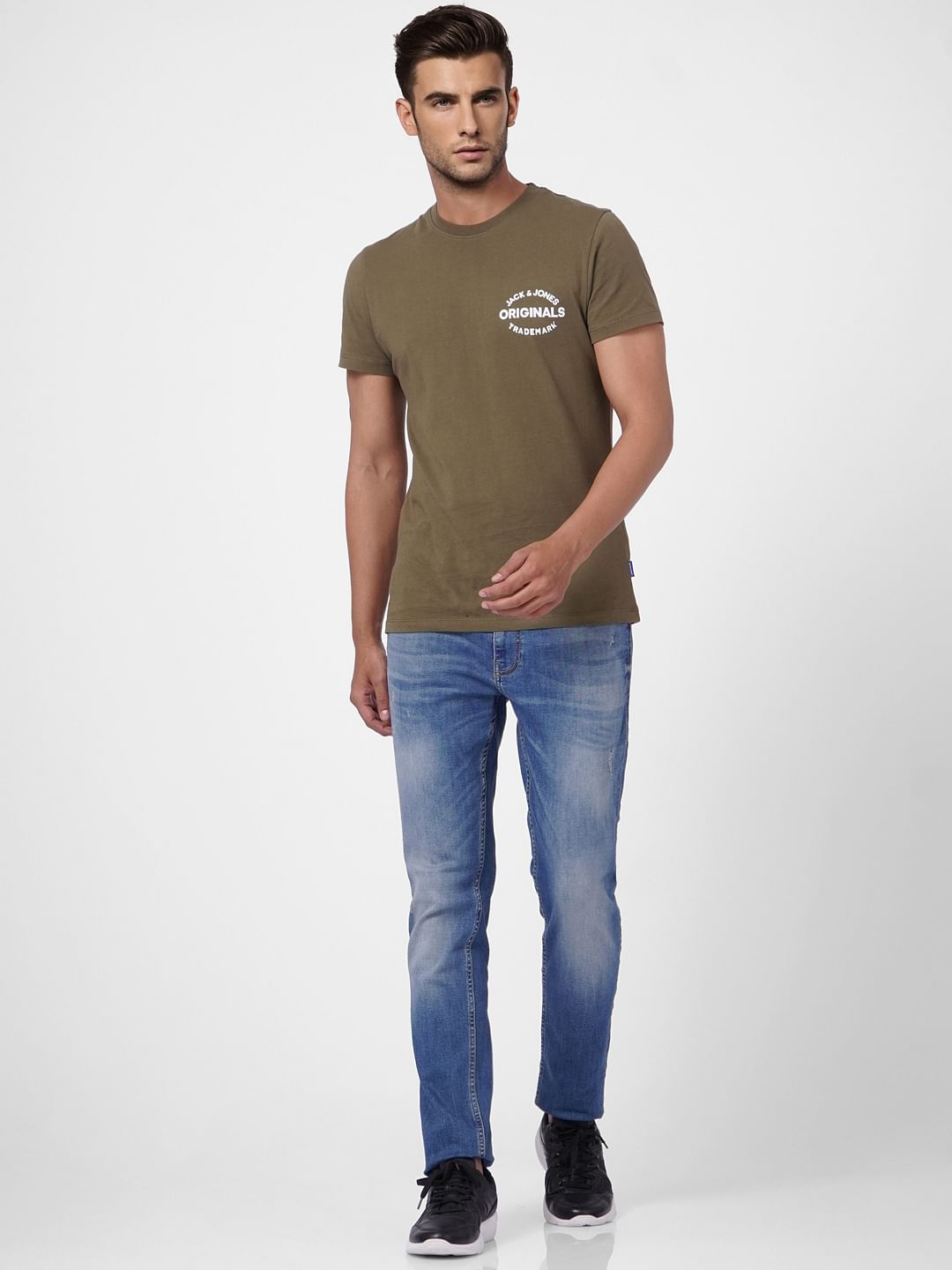 Blue Low Rise Washed Ben Skinny Fit Jeans