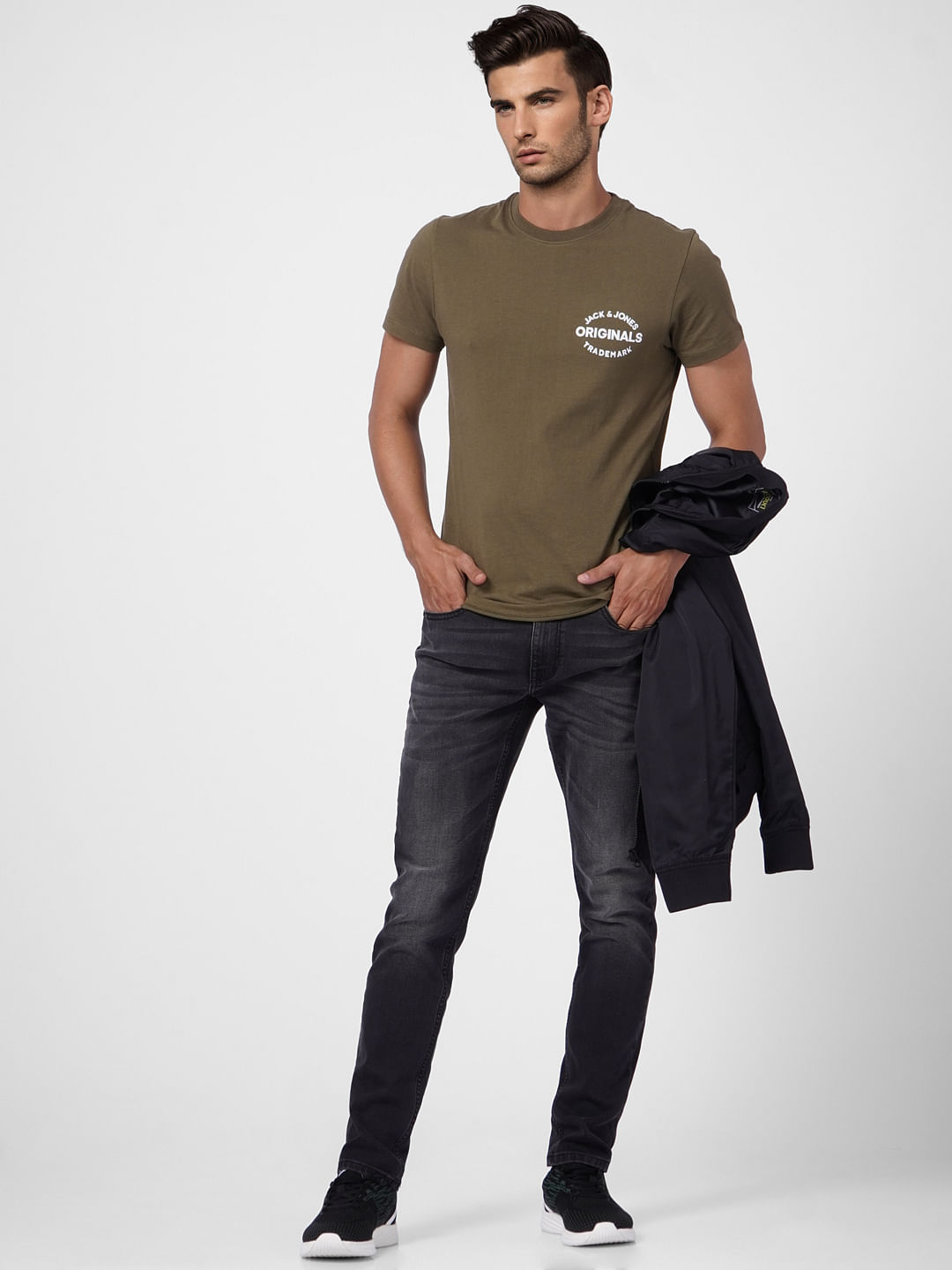 Dark Grey Low Rise Tim Anti Fit Jeans - 28/30