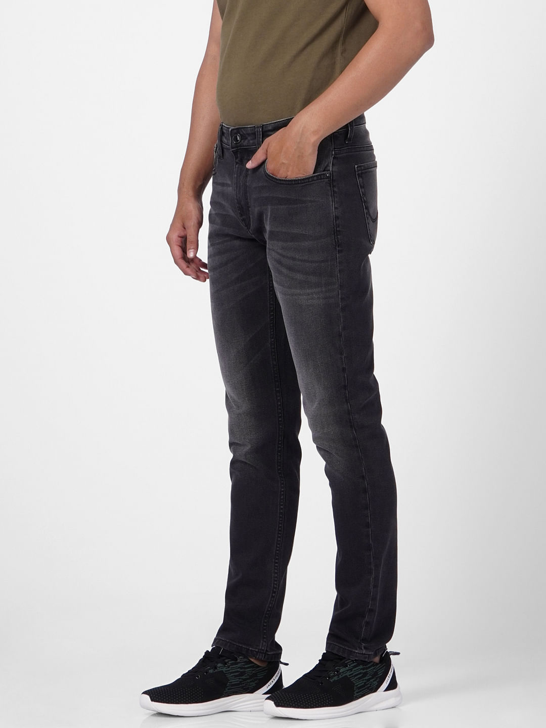 Dark Grey Low Rise Tim Anti Fit Jeans
